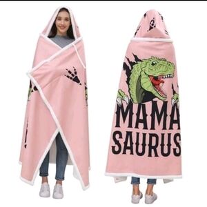 Pink Mamasaurus Hooded Blanket